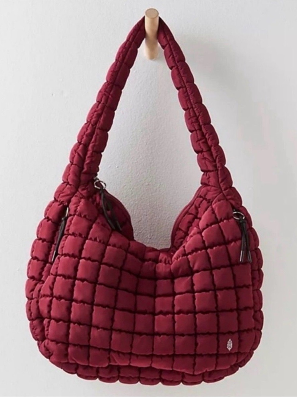 NWT SOLD OUT Free People Quilted Carryall Bag in Mulberry